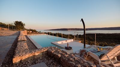 Stone villa Heritage House Jure with a pool and a great sea view on Krk