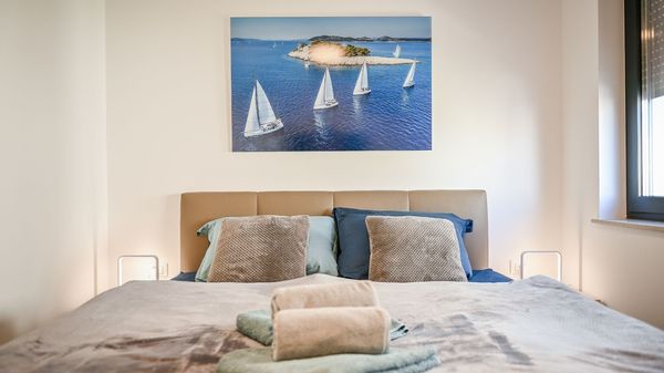 Apartman Blue Sea s pogledom na more i bazenom