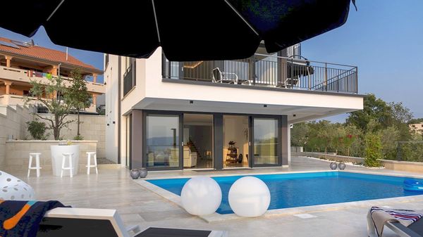 The Grand View Villa with a heated pool, gym & wellness zone on Krk