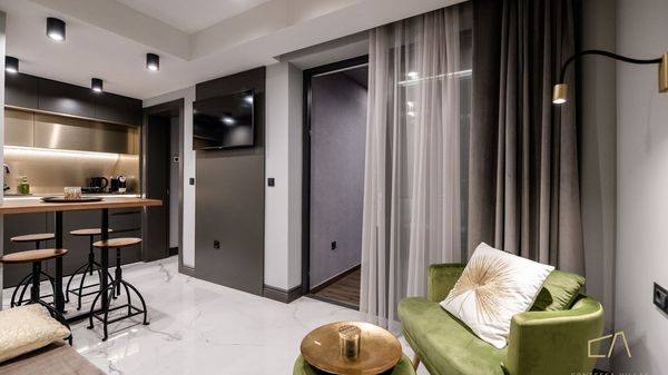 Stylish studio apartment S2 in Villa Curiera with a pool on Krk