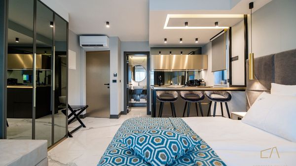 Elegantan studio apartman S7 s pogledom na bazen u Villi Curiera na Krku