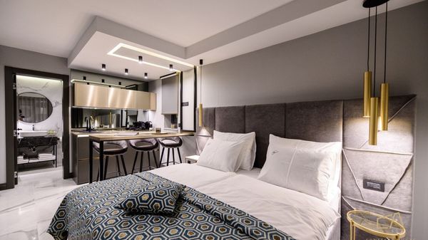 Elegantan studio apartman S7 s pogledom na bazen u Villi Curiera na Krku