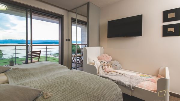 Beachfront Villa Marconica with a sea view and a pool on Krk