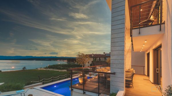 Beachfront Villa Marconica with a sea view and a pool on Krk