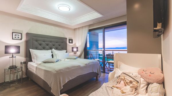 Beachfront Villa Marconica with a sea view and a pool on Krk