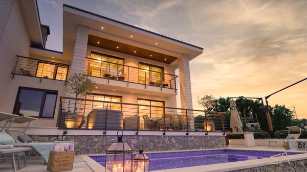 Beachfront Villa Marconica with a sea view and a pool on Krk