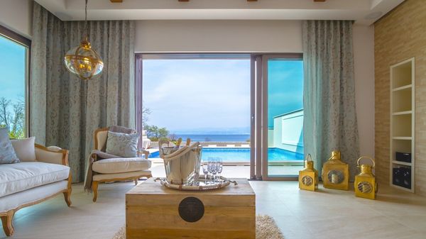 Seafront Villa Prova 1 with a sea view, indoor & outdoor pool on Krk